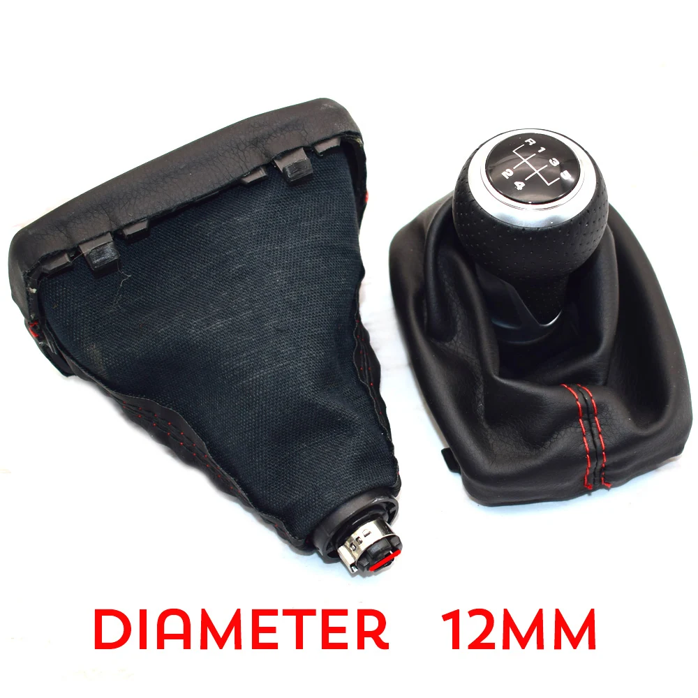 Ручка рычага переключения передач 12 мм хромированная красная линия 5/6 рычаг