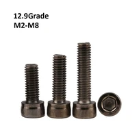 cup head socket screws black nickel plating grade12 9 full thread hex hexagon allen head bolts m2 m2 5 m3 m4 m5 m6 m8