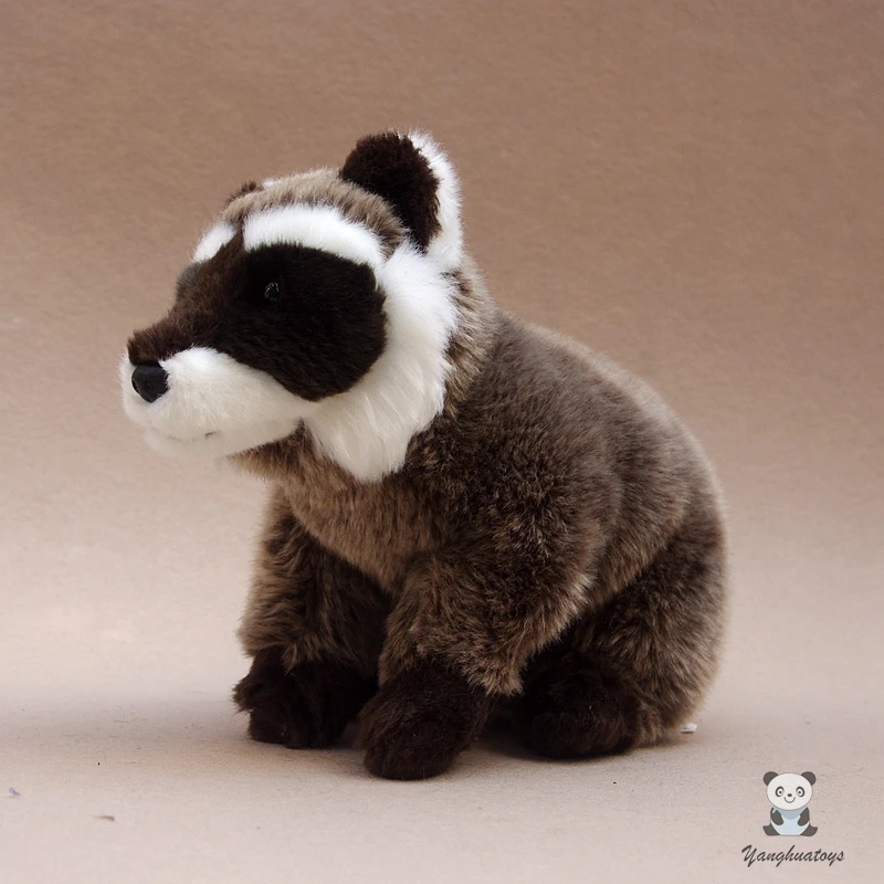 

Super Soft Stuffed Animal Toy Children Educational Gifts Real Life Plush Raccoon Dolls Model Present