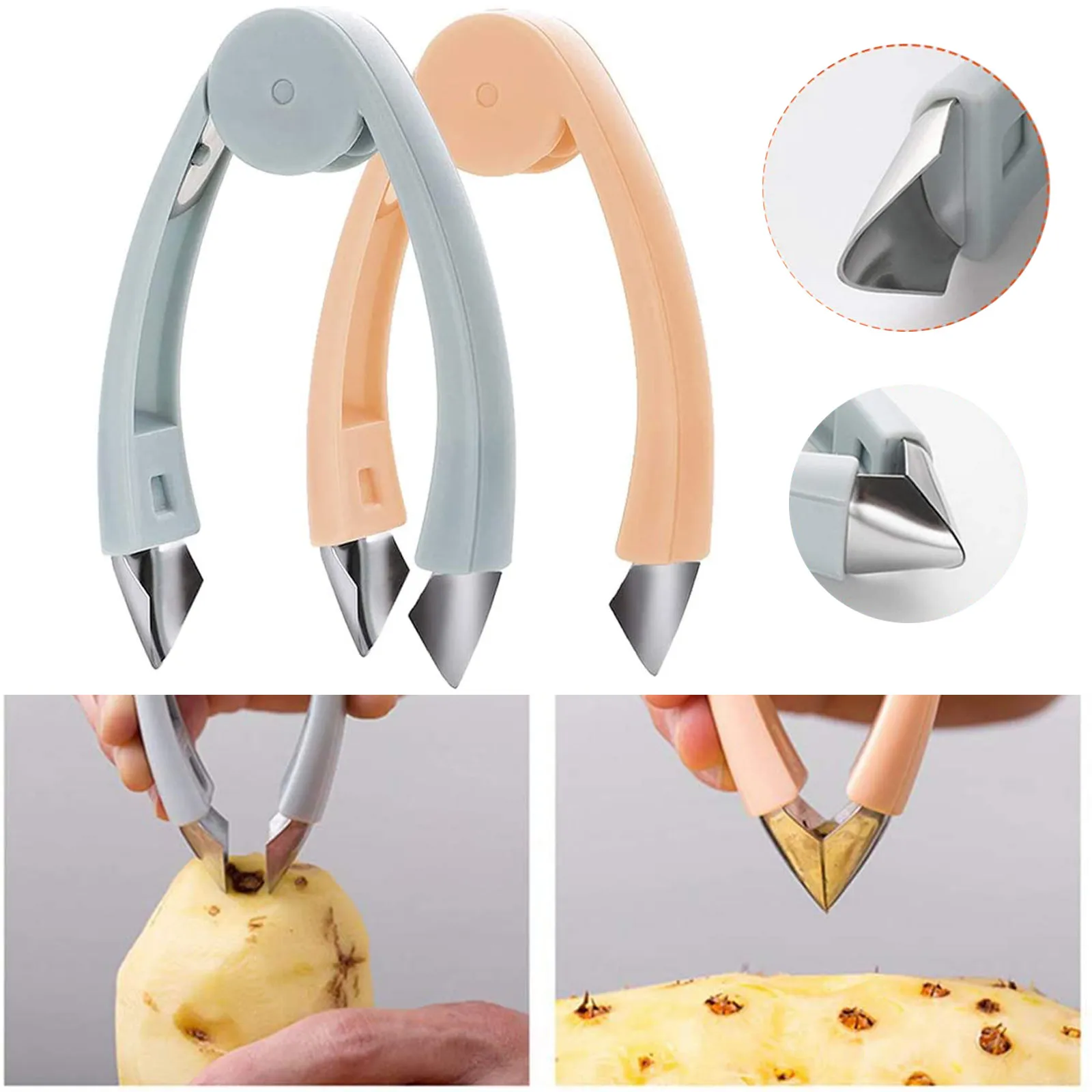 Ананас Овощечистка глаз Кухня Нержавеющая сталь семян жидкость для снятия резки