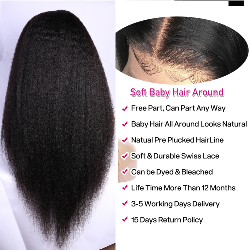 Монгольский курчавый прямой парик 13x4 парики из человеческих волос на сетке