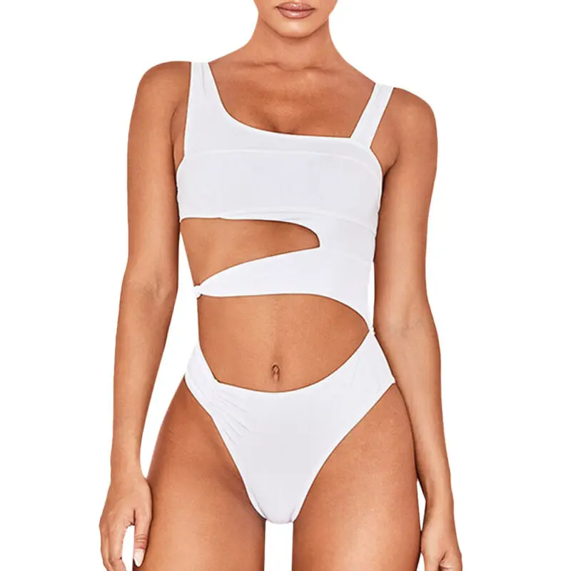 

Women High Cut One Piece Swimsuit Push Up Monokini Bather Swim Suits Beach Wear