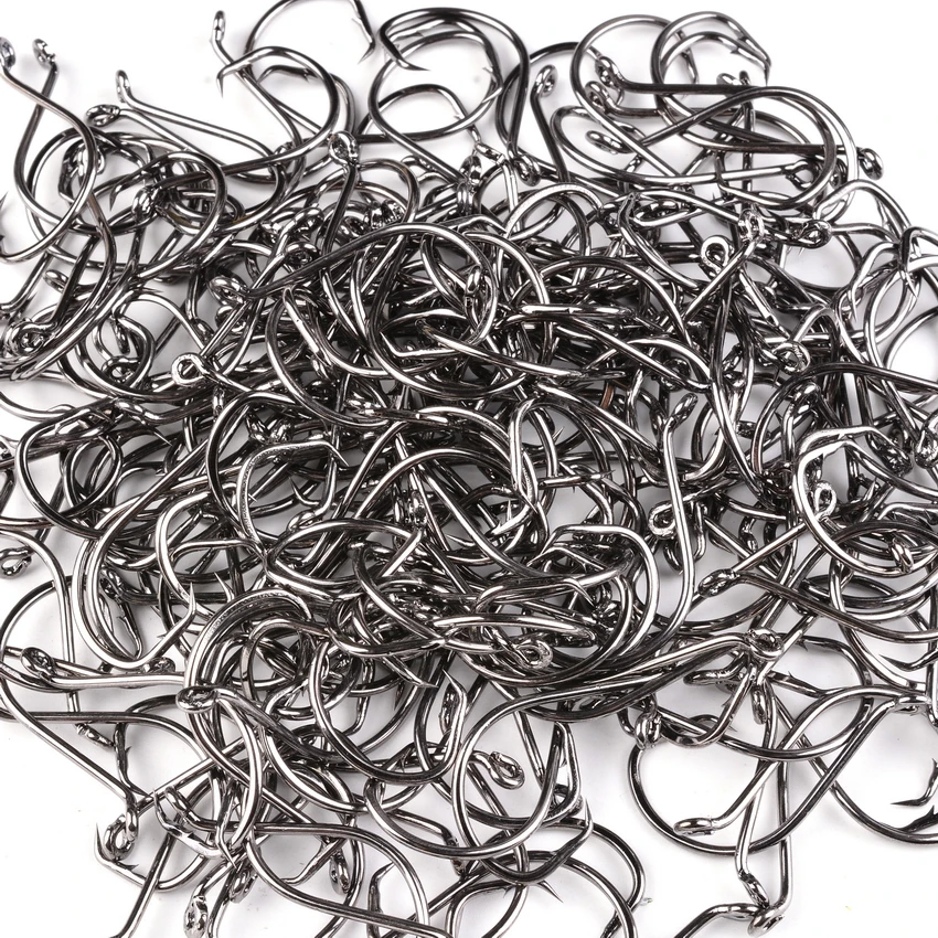 Рыболовный крючок 100 шт. рыболовные крючки черные в виде осьминога большой размер