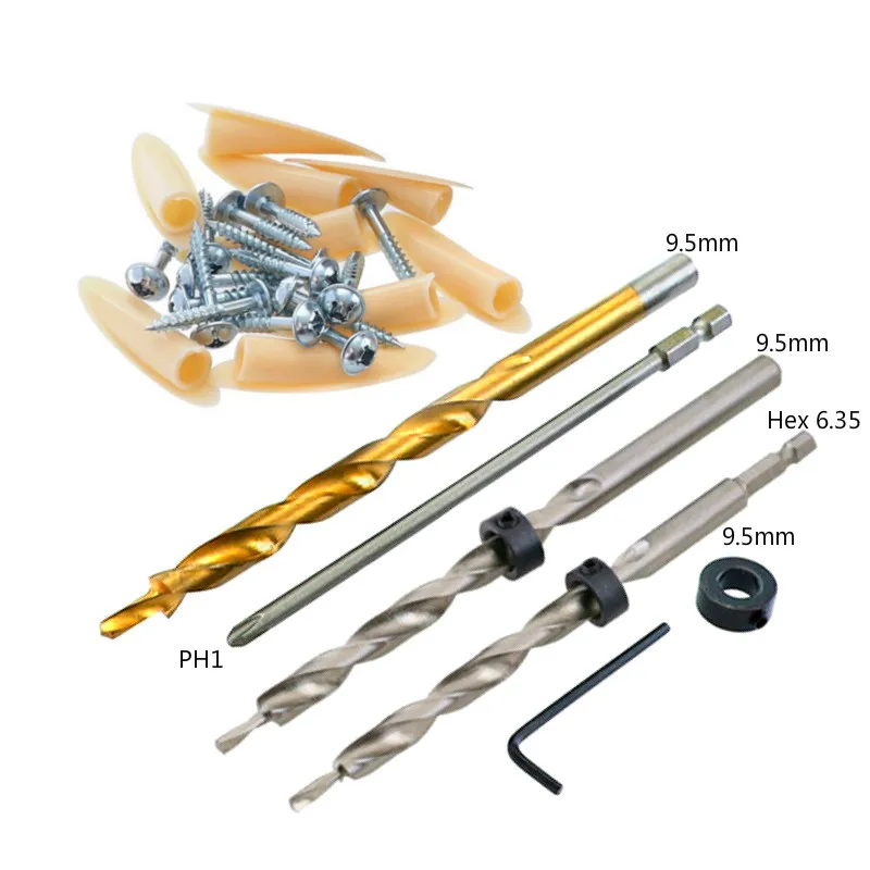 

Pocket Hole Drill Guide Dowel Jig Set Woodworking Joinery Master Kit Carpentry for Carpentry Drilling Pocket Hole Tools