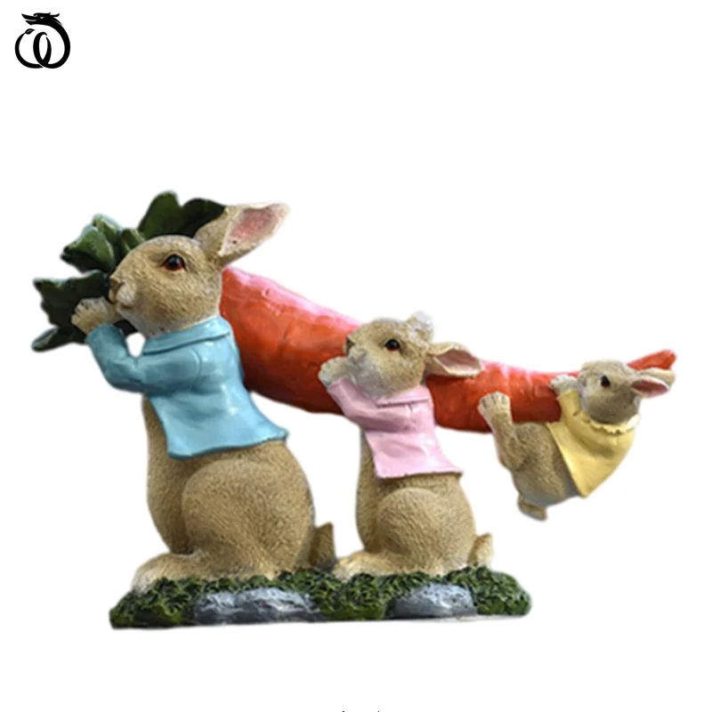 

WU CHEN длинная Европейская симпатичная садовая статуя кролика креативная гостиная наружный балкон двор домашний декор Художественная Скуль...
