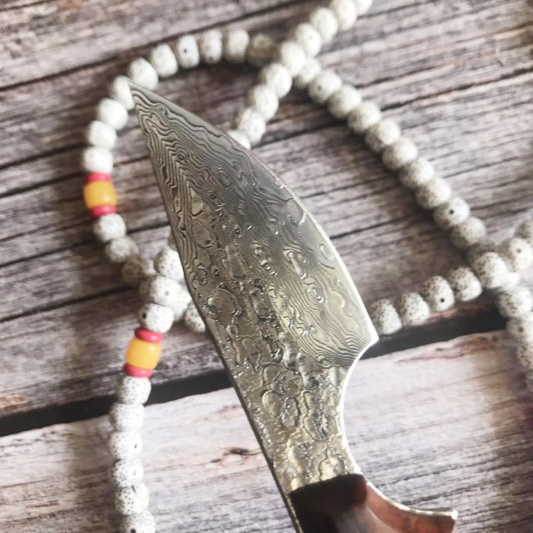 

integrated Damascus steels straight knives high hardness and sharp tactical knife outdoor camping knife with leather