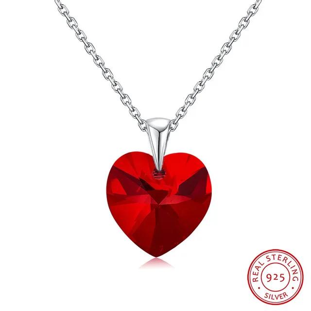 Женское ожерелье с подвеской в форме сердца из серебра 925 пробы Оригинальными