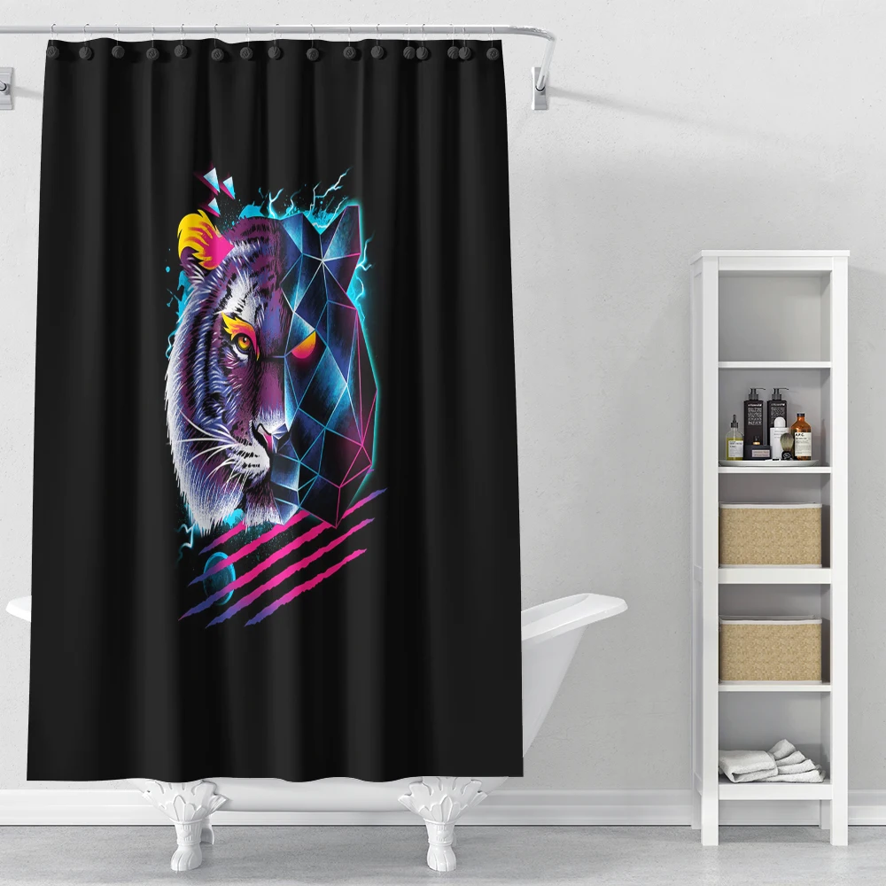 

Bestselling 3D Printing Morden Wild Animal Print Shower Curtain Waterproof Home Decoration Bathroom Curtains