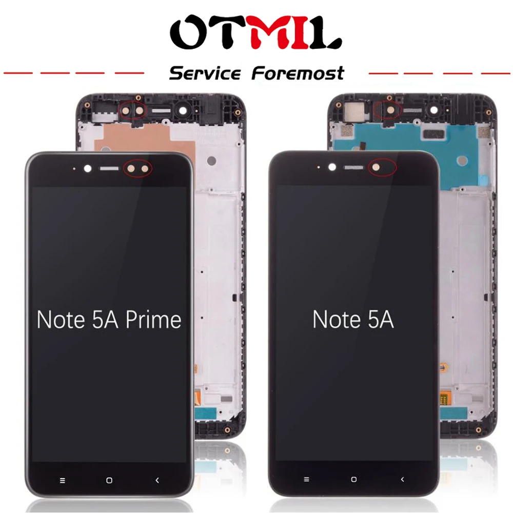 Оригинальный ЖК-дисплей 5 дюйма для XIAOMI Redmi Note 5A Prime сенсорный экран с рамкой в