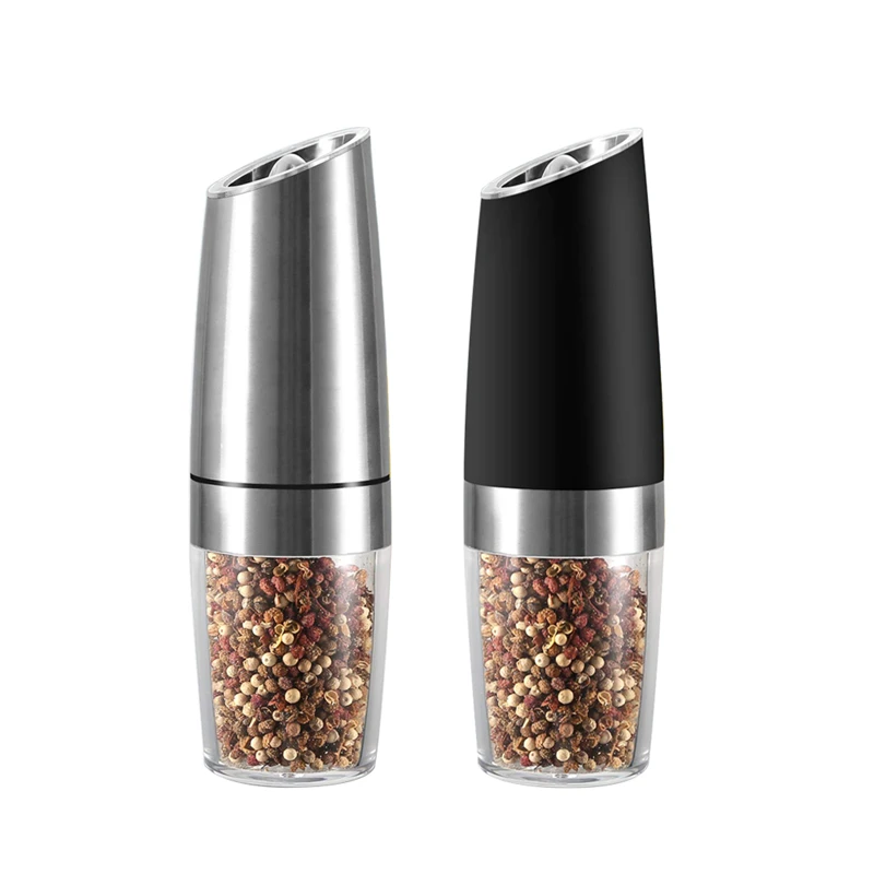 

Automatic Salt and Pepper Grinder Gravity Electric Pepper Shaker Mill Adjustable Ceramic LED Light for Kitchen Spice Mill Set