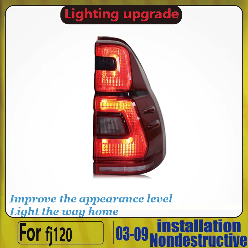 Для Toyota 03-09 prado fj120 светодиодные задние фары drl динамический поворотный сигнал |