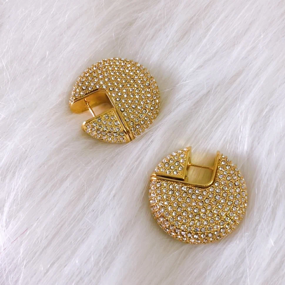 

Новые модные брендовые круглые золотые серьги с кристаллами и бриллиантами для женщин, роскошные украшения, дизайнерские Подиумные вечерн...