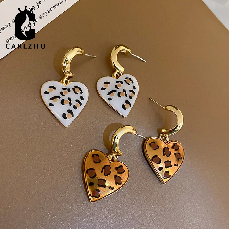 

Серьги-подвески женские из серебра 925 пробы с леопардовым принтом