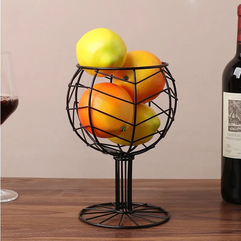 Креативный винный Стекло кованого железа снэк корзина для хранения закуски