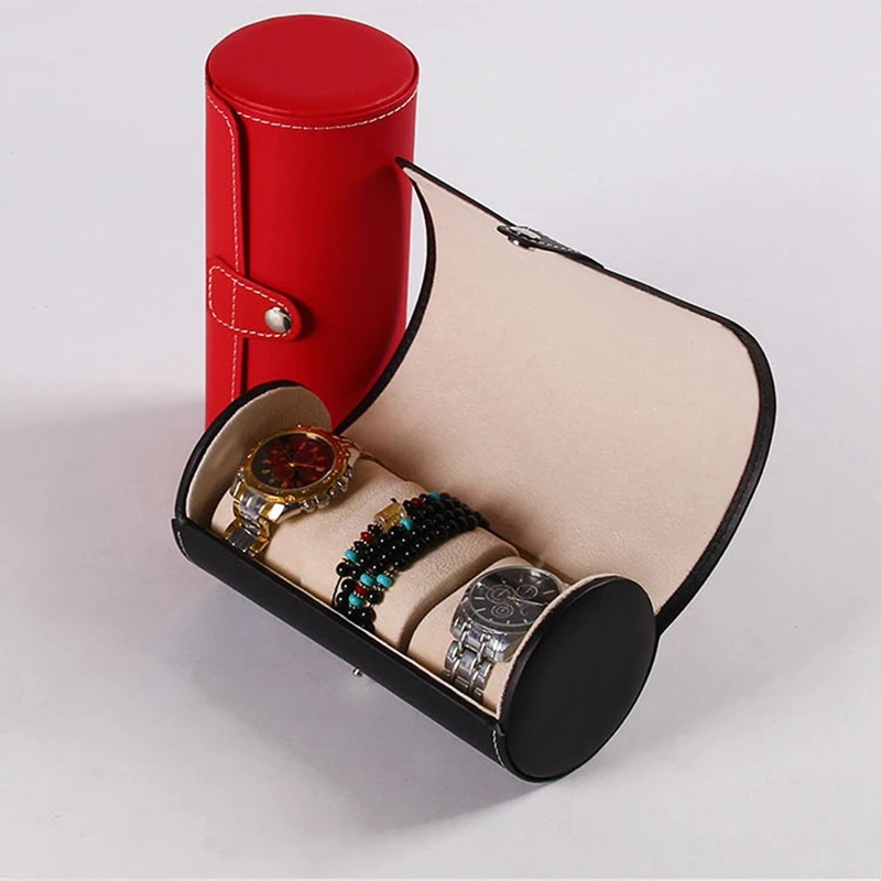 

Men and Women Watch Display Gift Box 3 Slot Watch Jewelry Accessories PU Leather Box Storage Travel Bag