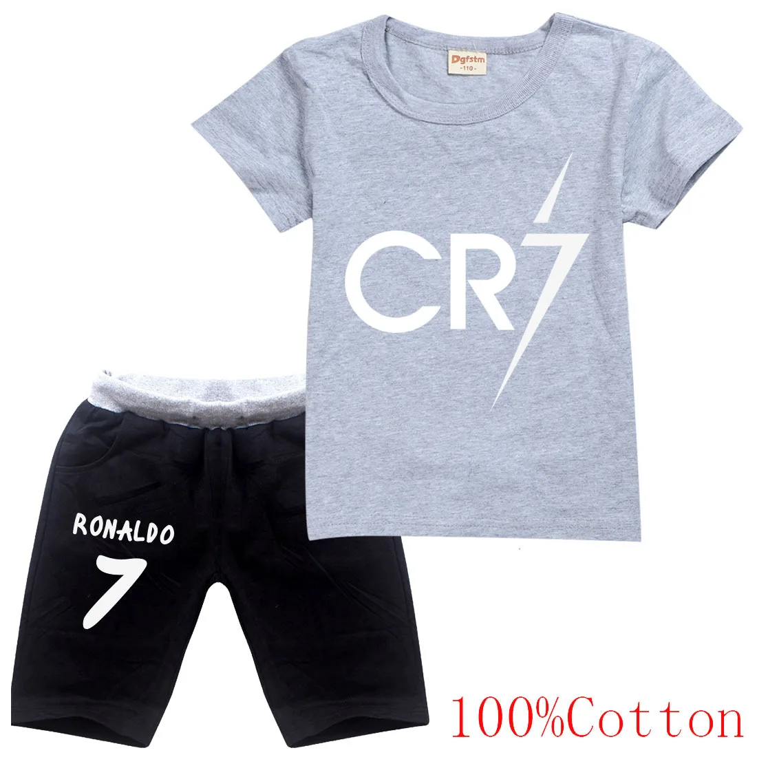 Cotton Summer Baby Children Soft Shorts Suit t-shirt Star Boy Girl kids Ronaldo CR7 cartoon infant clothes cheap stuff for 2-15Y |