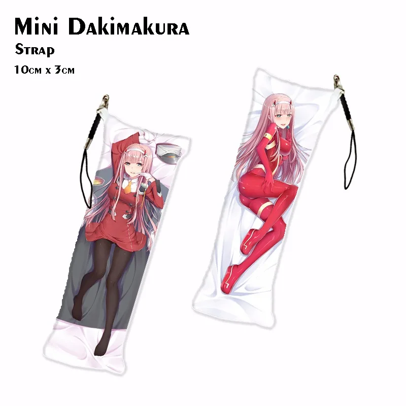 

DARLING in the FRANXX Mini Dakimakura Anime ZERO TWO Keychain Bag Hanging 10*3cm Keyring Bag Charms Key Ring Llaveros Chaveiros