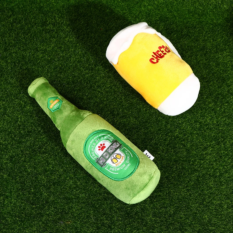 Новые плюшевые игрушки для собак устойчивые к укусам мягкая бутылка пива