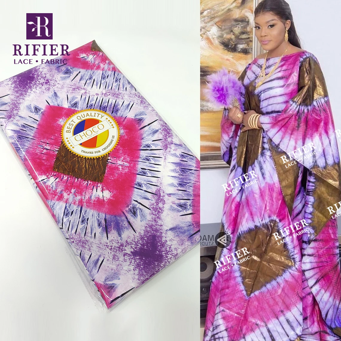 Оптовая цена! Новейший стиль! Базин богатый с французским принтом Gextczer