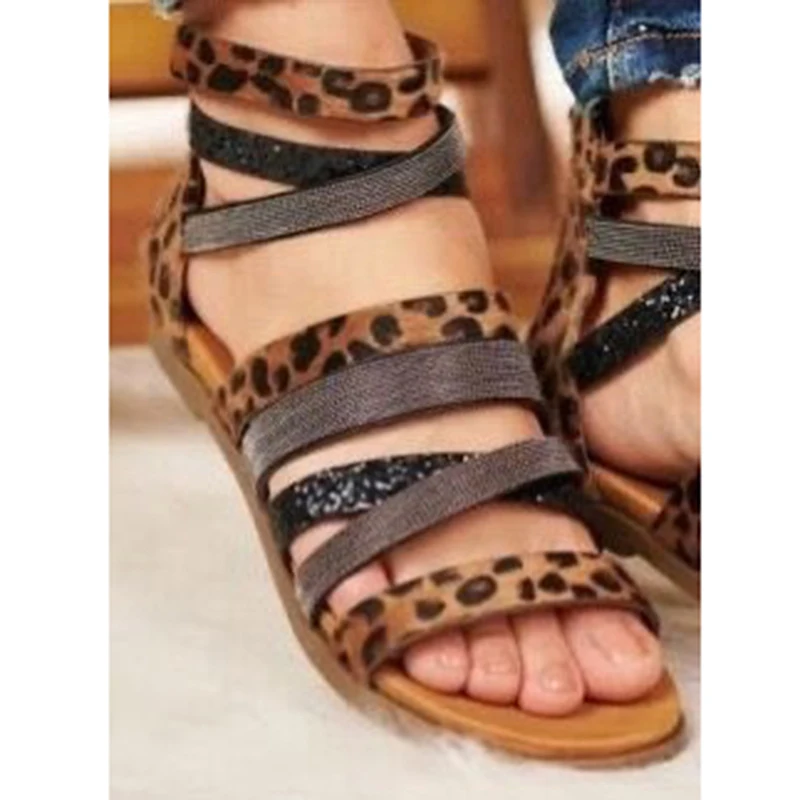 Летние женские сандалии на плоской подошве размера плюс Милые Пляжные с