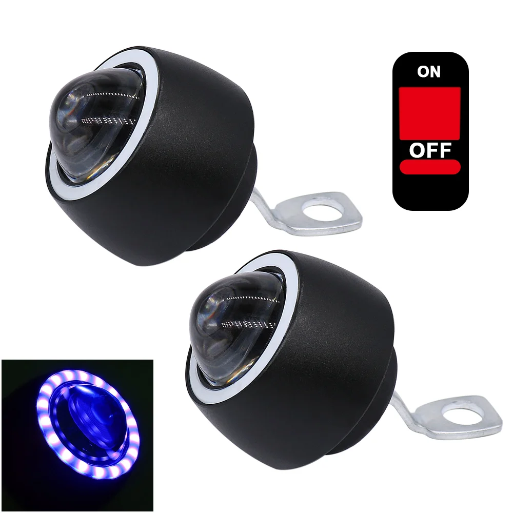 Blue Angel Eyes Пара moto rcycle светодиодные фонари мини размер ангельские глазки мото rbike фары прожекторы фары мото точечная фара DRL 12 В - Цвет: Blue Angel Eyes