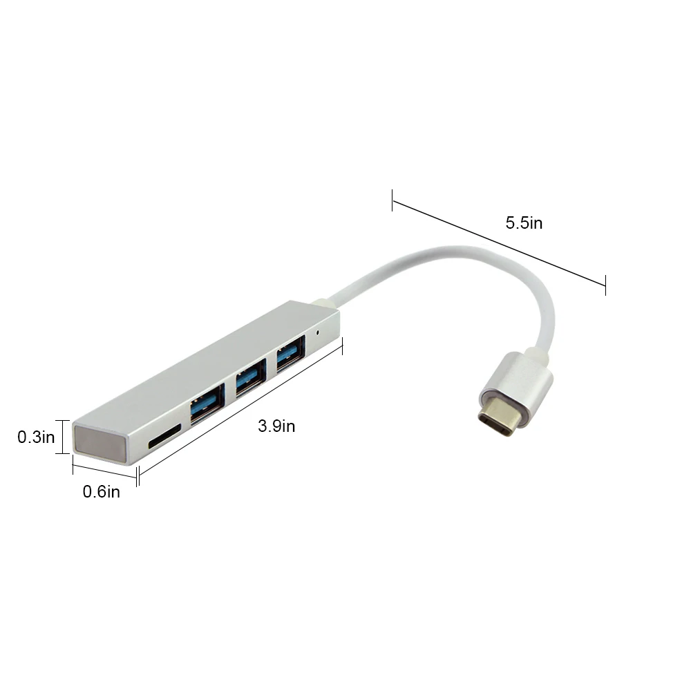 Мульти USB C концентратор 3 порта с TF кард-ридер порт USB 3,0 Тип C 3,1 концентратор переходник разветвитель для Macbook Pro компьютерные аксессуары