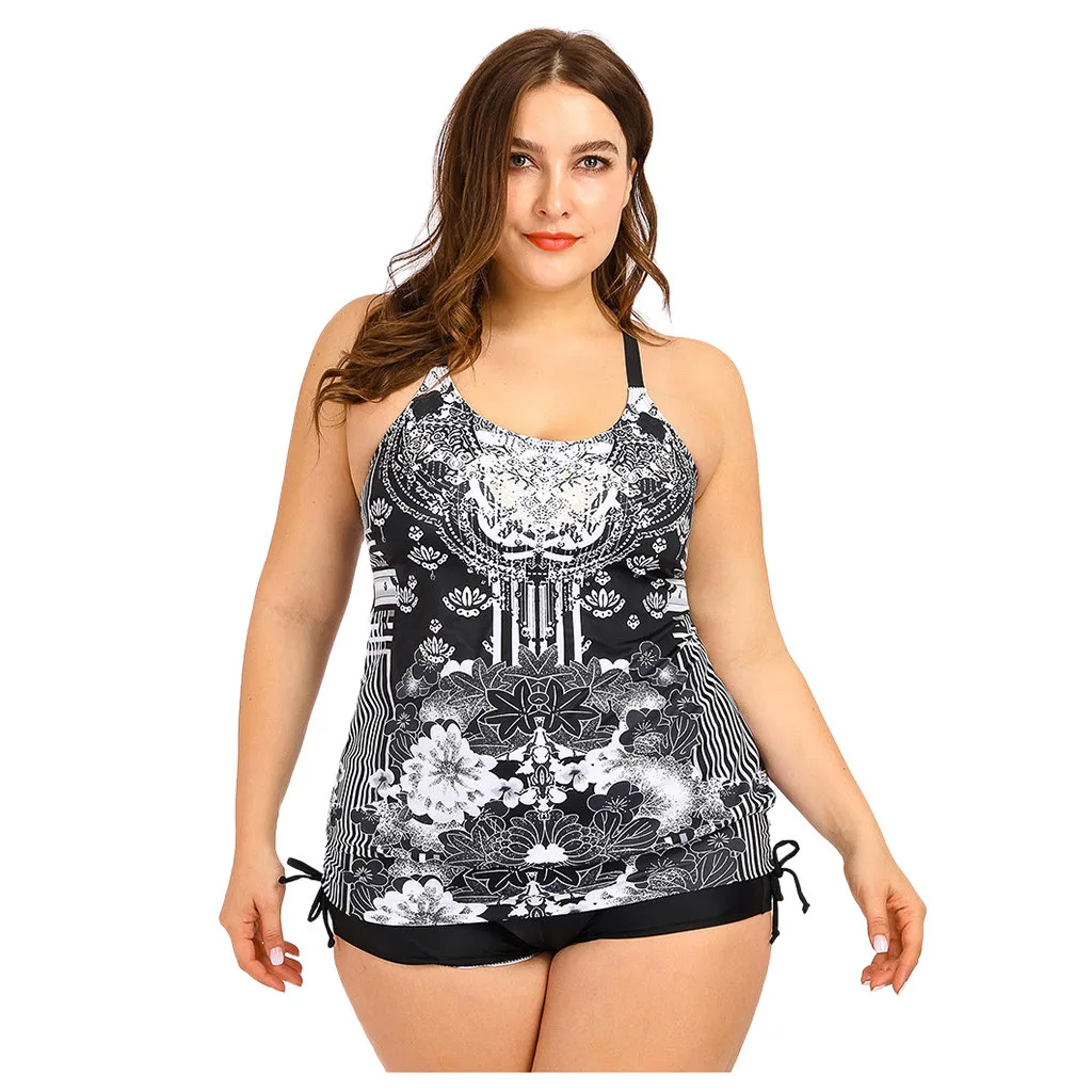 SAGACE Для женщин сексуальная Boho печать Tankini купальник из двух частей в полоску