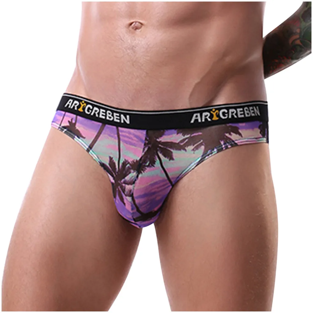 Трусы мужские с принтом пикантное нижнее белье шорты в стиле пэчворк