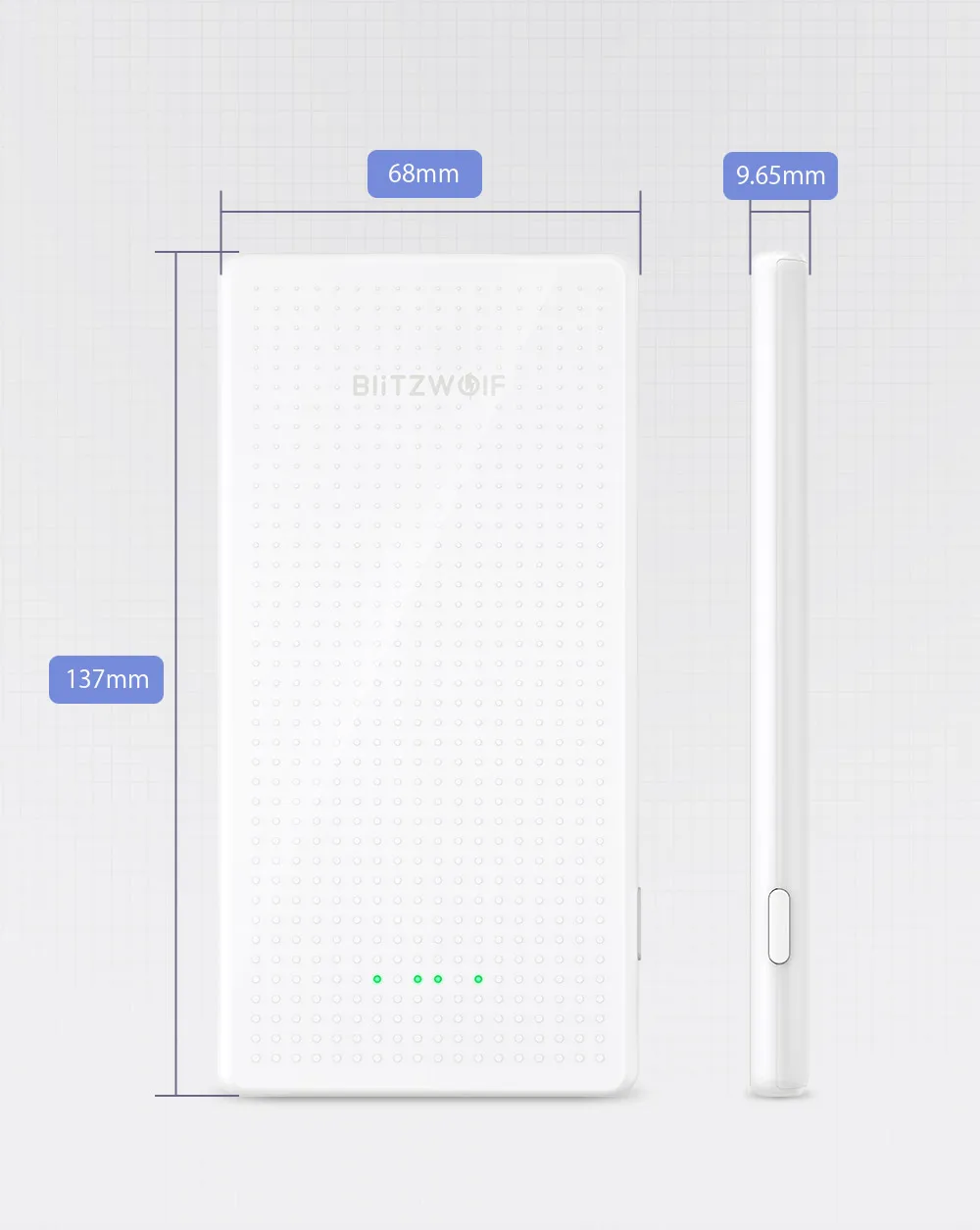 BlitzWolf BW-P7 5000mAh тонкий дизайн USB банк питания для iPhone 11 Pro X XS Max 8 Plus для samsung S9/S9+ S8 Note 9-белый