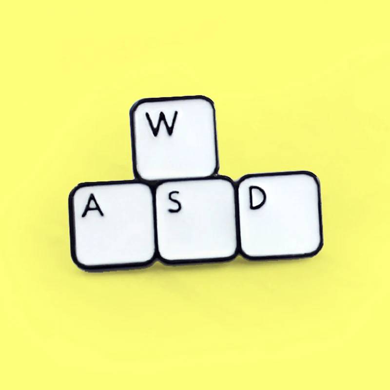Игровая клавиатура WASD брошь булавки буквенный блок компьютерная игровая