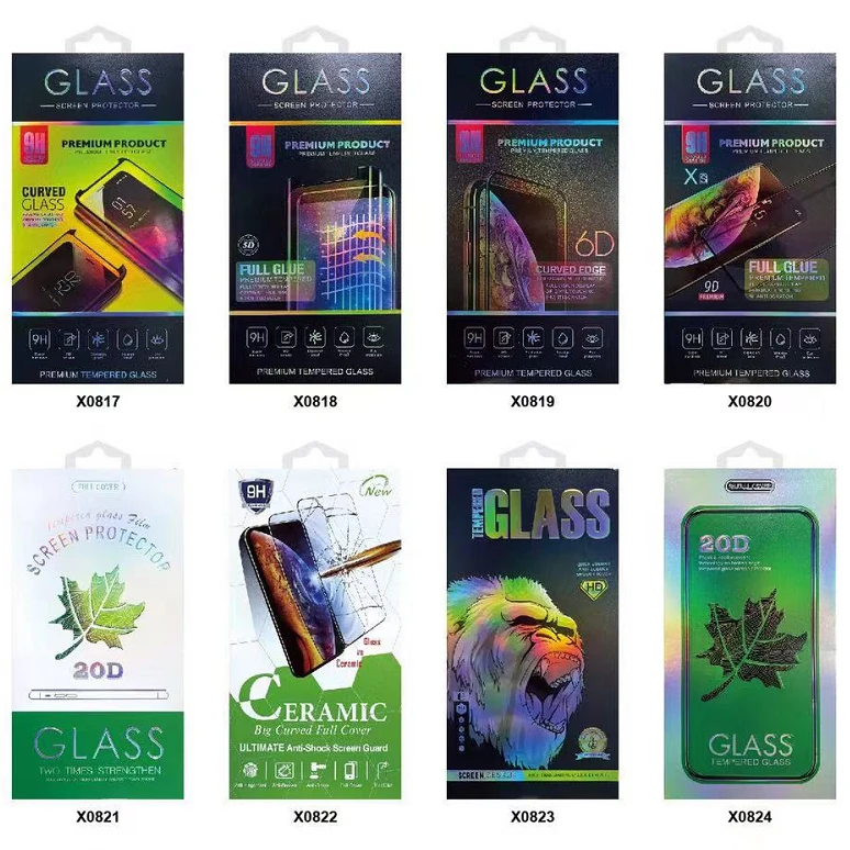 

50Pcs hammer Design Universal customizable Paper Retail Package Packaging Box for Mobile Phone Tempered Glass Screen Protector B