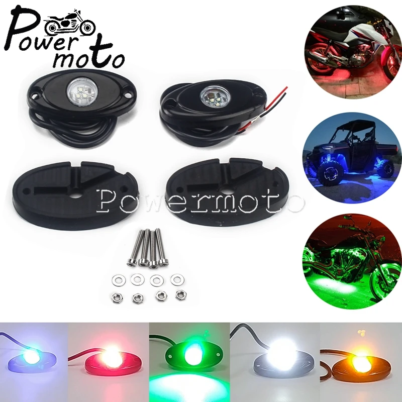 

2Pcs Motorcycle 12V 24V LED Single Lamp Rock Light Running Light For Harley Touring Cruiser Honda Yamaha Suzuki BMW Sport Bikes