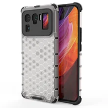 Applicable to Xiaomi 11ultra honeycomb anti falling mobile phone case poco X3 transparent PC armor mi 10pro protective cover