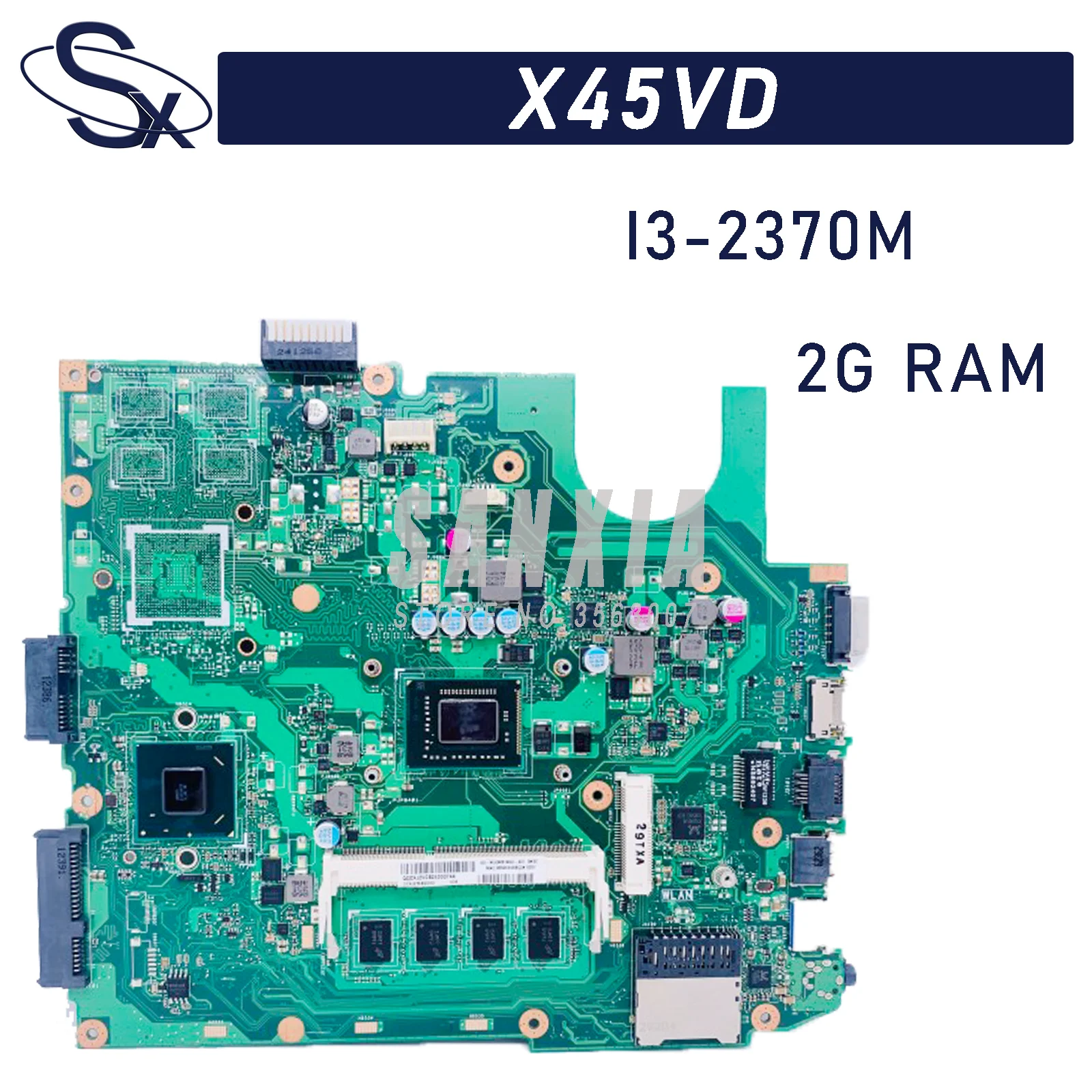 

KEFU X45VD is suitable for ASUS X45VD X45V X45C notebook motherboard I3-2370M 2G-RAM (GM) 100% test OK