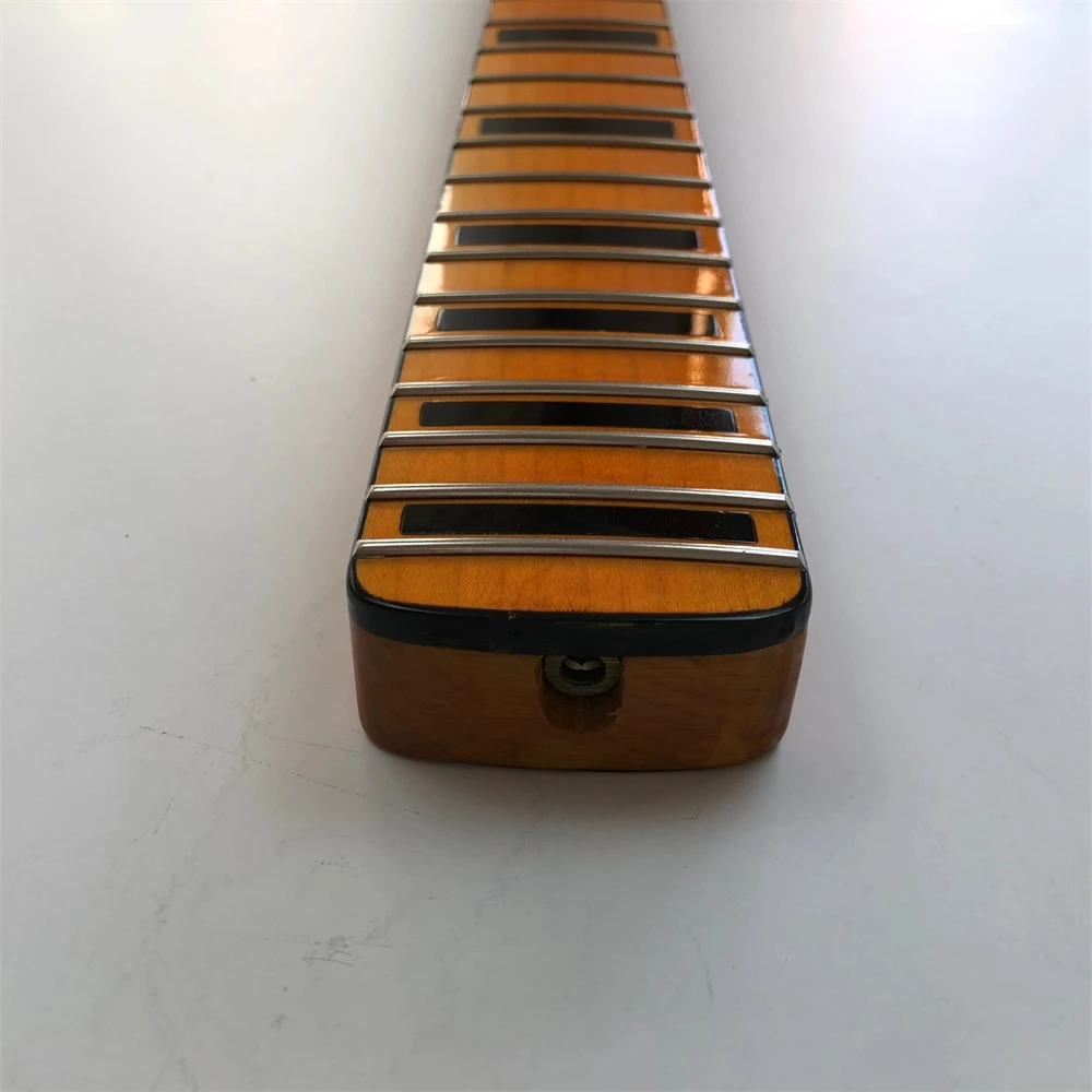 25.5 inch Guitar neck 21fret Maple Fingerboard Black  Block  Inlay Gloss enlarge