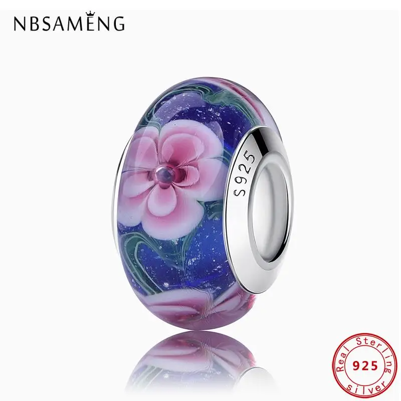 Новинка 100% оригинальные Светящиеся серебряные бусины лампворк подходят для