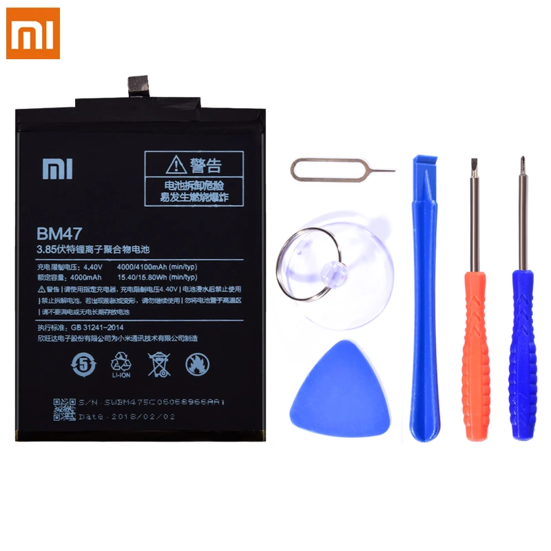 Аккумулятор для телефона BM47 для Xiaomi Redmi 3 3S 3X 4X аккумулятор 4100 мАч Сменные Аккумуляторы