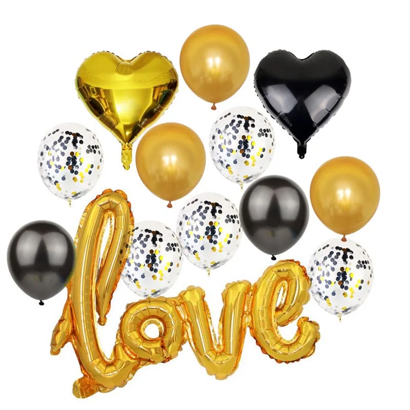 

8-Season Wedding Balloons Gradient Colorful Balloon Heart/Star Foil Baloes Bridal Shower Bachelorette Party Decorations