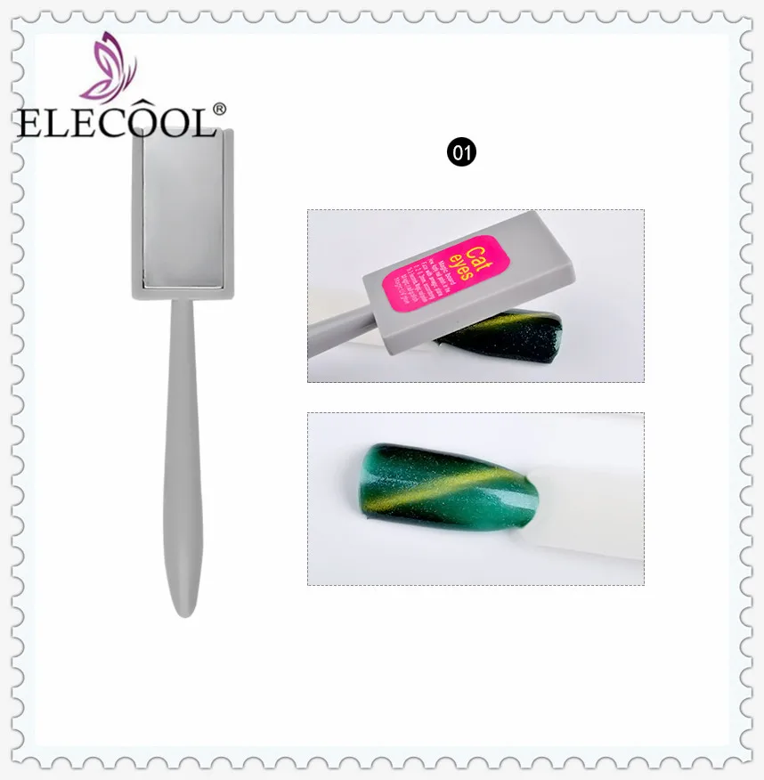 01 Elecool 1 шт. двойная магнитная палочка акриловые DIY волшебные 3D наконечники лак для кошачьих глаз УФ-гель двухсторонняя магнитная ручка Маникюрный Инструмент для ногтей - Цвет: 01