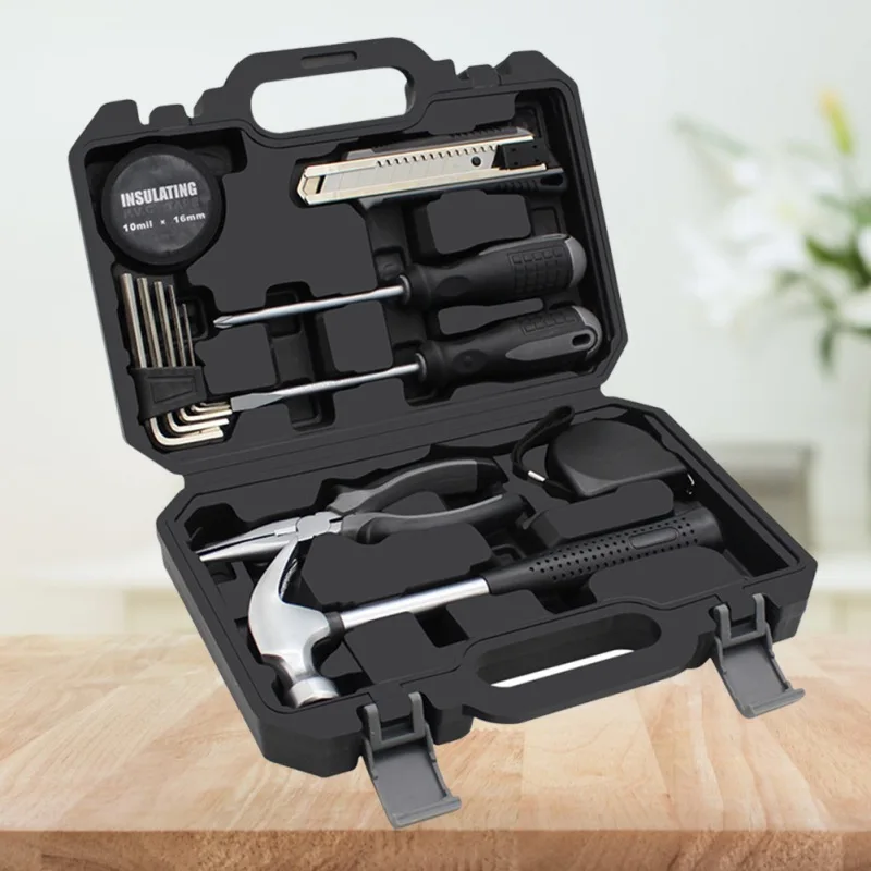 

Household Daily Tool Box Set Multifunctional Maintenance Hardware 12 In One Manual Tool Box With Plastic Tool Storage Box