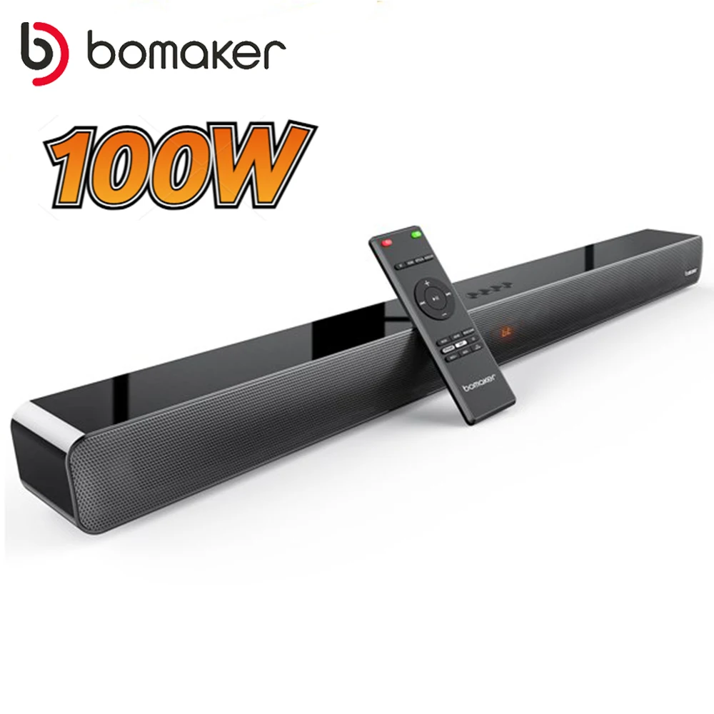 

Телевизионная звуковая панель BOMAKER 100 Вт, индивидуальная ультраглубокая басовая панель 9EQs 3D Surround SoundBar со стандартным оптическим динамиком ...