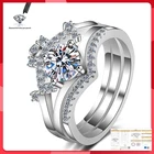 Классическое кольцо из муассанита 100% S925 Стерлинговое Серебро Свадебная вечеринка карат 1 карат D Цвет VVS1 качественное кольцо