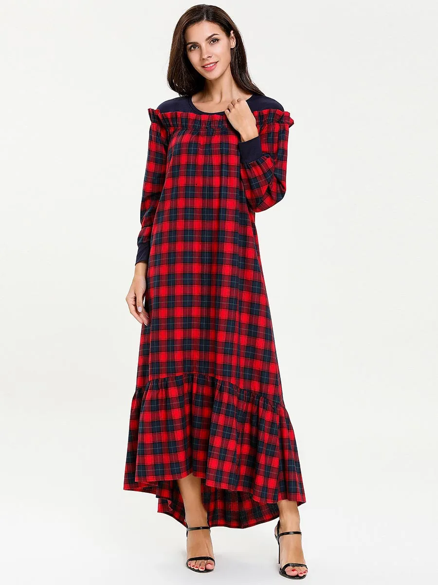 Abaya/Новинка Турецкая юбка в клетку с надписью Mumulmane Femme Короткая для девочек
