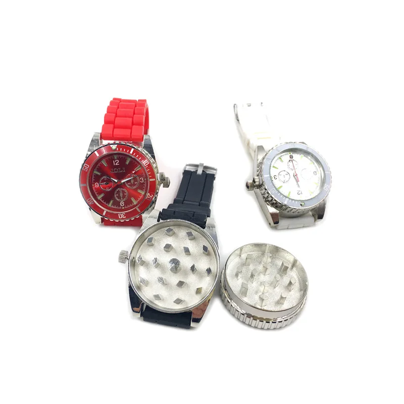 

40mm Grinders for Smoking Weed 2-layer Zinc Alloy Watch Herb Spice Crusher Portable Multi-function Tobacco Shredder