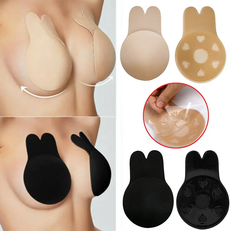 

2020 Women Push Up Bras For Yoga Self Adhesive Silicone Strapless Invisible Bra Reusable Sticky Breast Lift Up Tape Kawaii