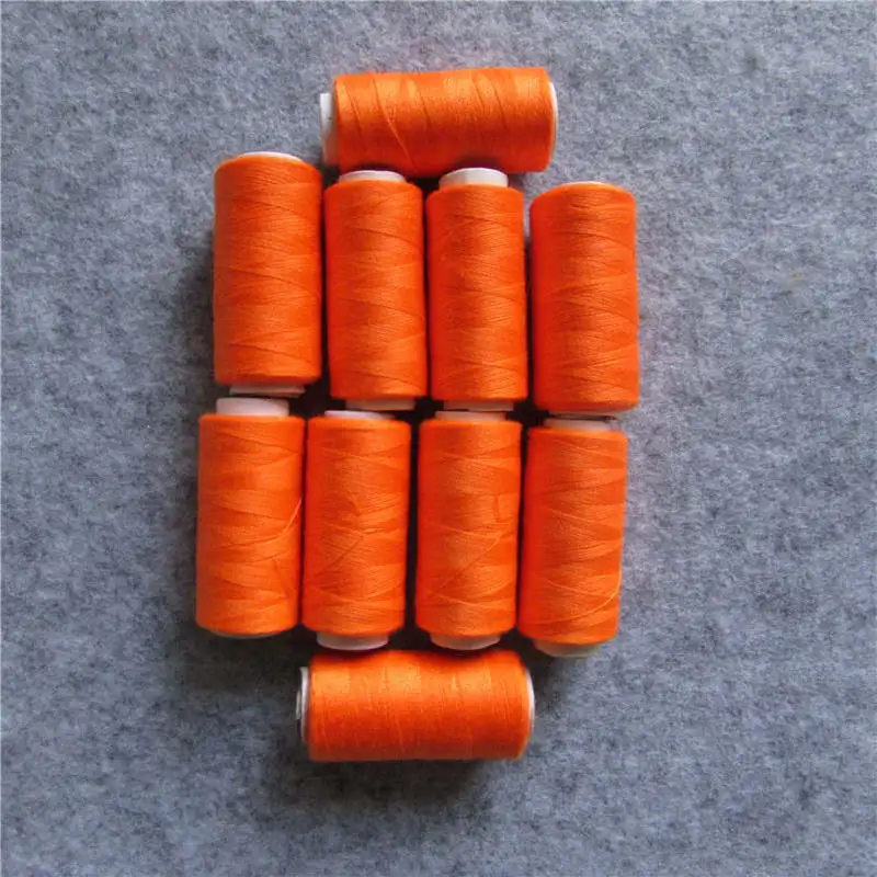 orange Высокое качество, нить для вышивки, швейная машина, нитки, аксессуары для одежды, 20 видов цветов на выбор, 100 ярдов, 10 шт - Цвет: orange