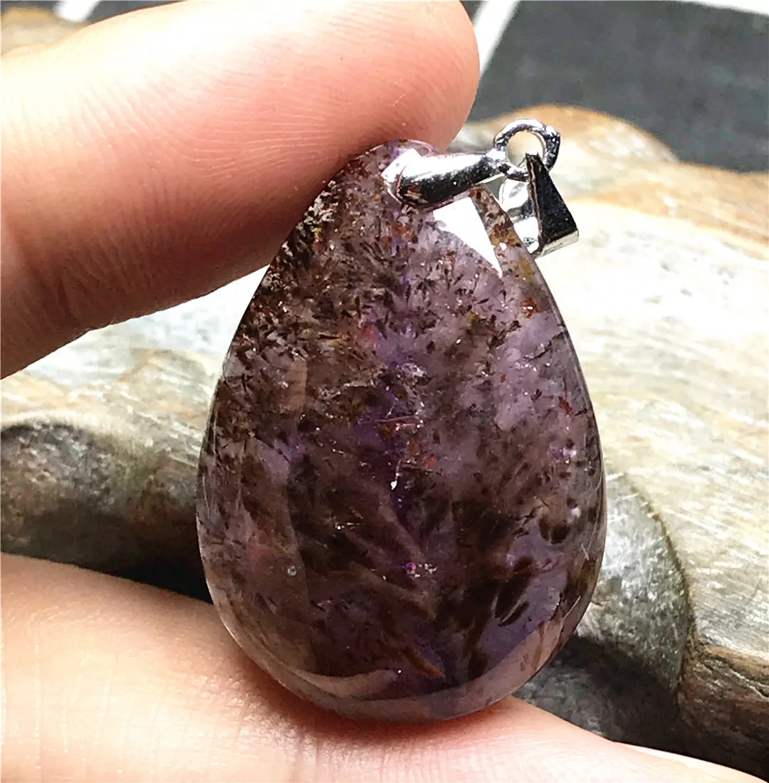 

Natural Auralite 23 Gold Rutilated Pendant Jewelry For Women Men Wealth Luck Crystal Stone 29x21x9mm Beads Energy Gemstone AAAAA