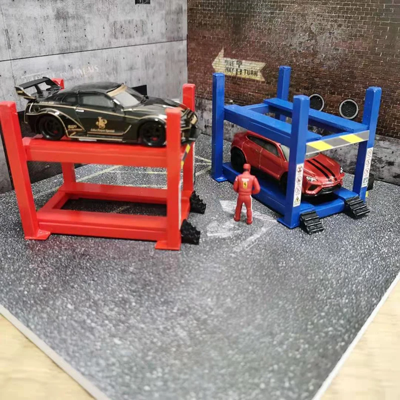 

DIY 1/64 Diorama Model Car Repair Tools Double Desk Repair parking slot, Elevator Repair