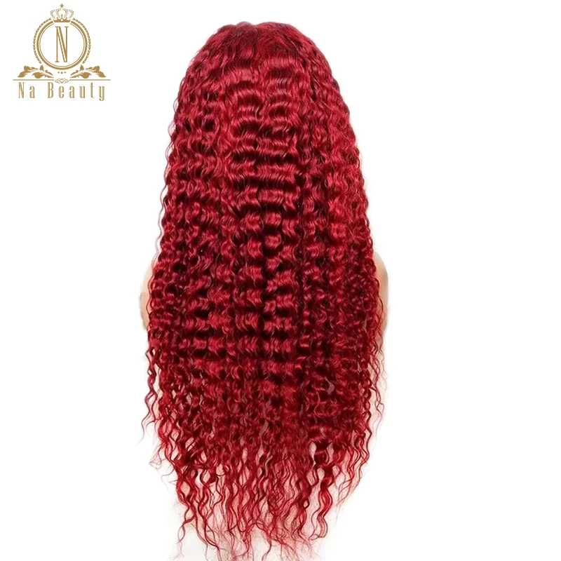 Harga Warna Merah T Bagian Renda Wig Rambut Manusia Remy Rambut Keriting Brasil Ombre 13X1 Wig Renda UNTUK WANITA HITAM Pra Dipetik Nabeauty 150%