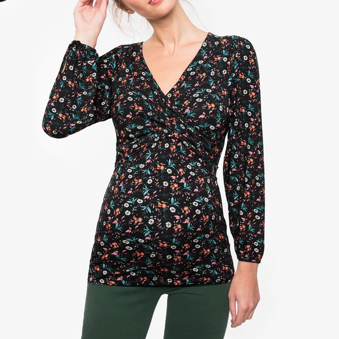 Одежда для кормящих матерей с цветочным принтом осенняя одежда длинными